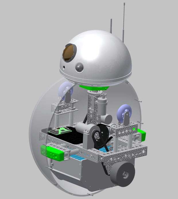 A 3D rendering of Casey's BB-8 design.